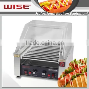 WISE Commercial 11 Rolls Electric Stainless Steel Hot Dog Roller Grill With Sneeze Guard thumbnail-4