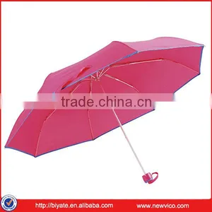 Factory Price Pongee Manual Open 3 Section Umbrella thumbnail-4