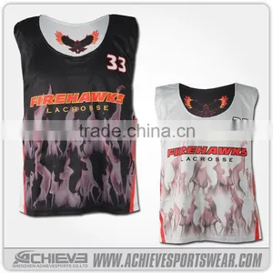 2016 Hight Quality Cheap Price Custom Made Sublimation Youth Reversible Lacrosse Pinnies Quality Choice thumbnail-5