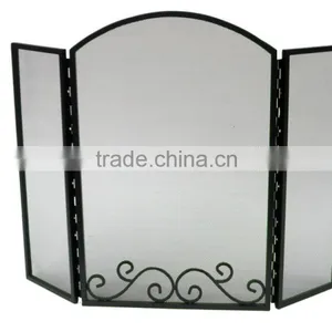 Black Metal Fireplace Mesh Screen thumbnail-1