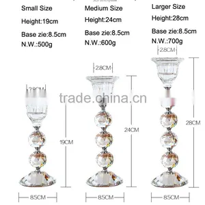 Yiwu Market Crystal Glass Candlestick Holder With Ball Poles Stand R-3020 thumbnail-3