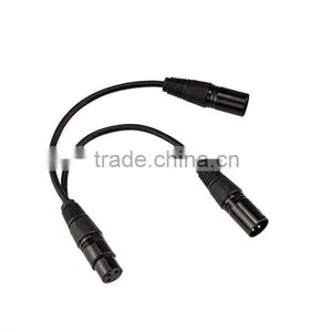 New 3pin XLR FEMALE Jack to Dual 2 MALE Plug Y SPLITTER Cable Adaptor 1 ft Cord thumbnail-6