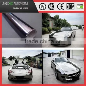Good Stretchability 1.52*20M Chrome Black Mirror Car Wrap Film Vinyl Wrap With Air Bubble Free Wrap thumbnail-1