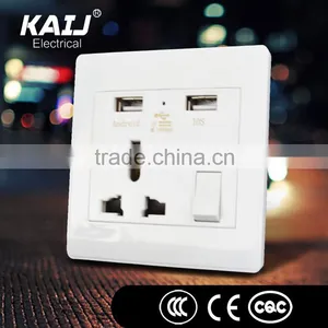 Wall Mounted Double 2 Usb Universal Switch Socket thumbnail-1