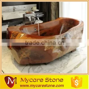 Natural Brown Stone Marble Bathroom Stone Tub thumbnail-1