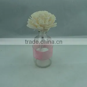 120ml Round Glass Frangrance Diffuser, Custom Made Transparent Flower Reed Diffuser, Aroma Bottle With Silk Ribbon Wholesale thumbnail-1