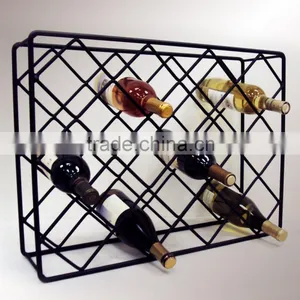 Icegreen Black Powder Coated Rectangle Diamond Wine Rack thumbnail-1