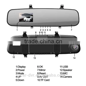 Promotion!!adavanced Night Vision1080p 2.7 Inch TFT G-sensor Motion Detect CE ROHS FCC Rearview Mirror Wifi Camera Car thumbnail-1