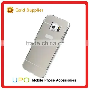 [UPO]Metal Aluminum Bumper Ultra-thin Mirror Back Mobile Phone Cover Case for Samsung Galaxy s6 s7 Edge Plus Mirror Case thumbnail-6