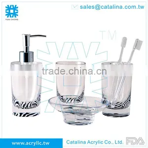 Tooth Brush, Set or Separate of Tumbler Cotton Jar Lotion Dispenser Soap Dish Acrylic Bathroom Accessory thumbnail-5
