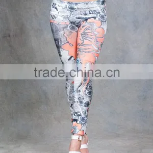 High Quality Tatoo Pattern Wholesale Cheap Hot Girl Seamless Leggings thumbnail-1