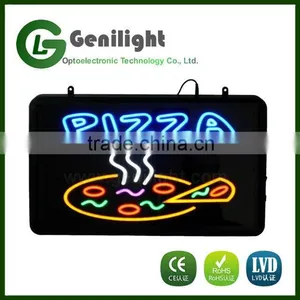 Pizza By The Slice Animated LED Neon Sign With Hanging Chain thumbnail-1