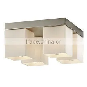 Hot Sale Satin Nickel Four Light Flush Mount Ceiling Fixture thumbnail-1