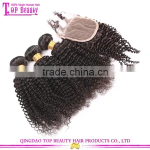 8A Grade Top Quality Kinky Curly Real Mink Brazilian Hair Virgin Hair Bundles With Lace Closure thumbnail-6