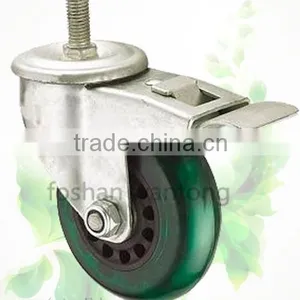 Double Bearing PVC Caster Top Plate Fixed Industrial Trolley Wheel thumbnail-3
