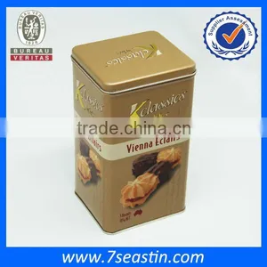 Recyclable New Design Square Metal Cookies Tin Can From Dongguan Factory thumbnail-1
