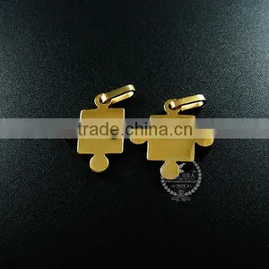 18*23mm/22*23mm 316L Stainless Steel Lovers' Puzzle Couple Pieces for Custom Name Words Engraving Laser DIY Charm 1850240 thumbnail-2
