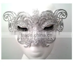Silver Glittered Plastic Glasses Mask for Party Night Decor thumbnail-1