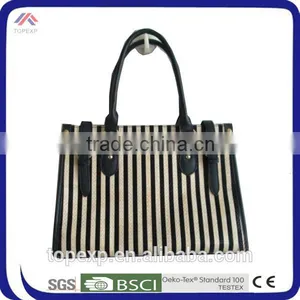 Leather Handles Straw Bag Summer For Adults thumbnail-2