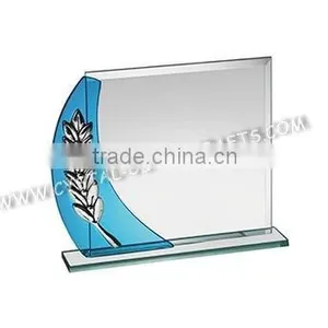 2015 Design Transparent Jade Glass Awrd Trophy Factory Wholesale Glass Awards thumbnail-1