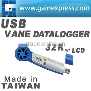 Portable USB Mini Vane Wind Speed Datalogger 32K Memory With DP / WB / HI / WBGT Function Made in Taiwan thumbnail-1