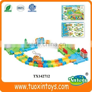 Plastic Road Set Toy Cars, Model Train Track, Slot Car Racing Sets thumbnail-1