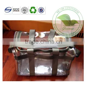 Custom Elegent Eco-friendly Transparent PVC Zipper With Handle Travle Bag thumbnail-1