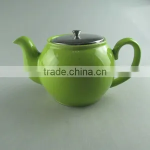 Stocked Green Round Ceramic Tea Pot, Coffee Pot, Tea Set thumbnail-1