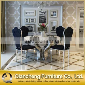 Marble Round Rotating Dining Table Set thumbnail-6