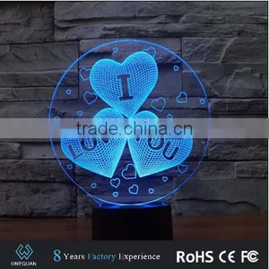 2017 Amazing Romantic Night Led Lamp Light 3d for Indian Wedding Gifts thumbnail-2