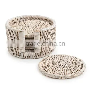 Tableware Rattan Cup Holder / Colorful Rattan Coaster Made in Vietnam thumbnail-1