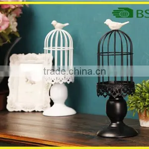 Home Decoration Bird Cage Metal Antique Wedding Bird Cage Candle Holder thumbnail-1