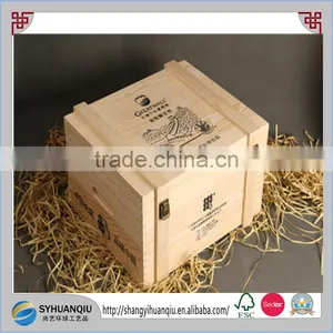 Handmade Pine Wood 6 Bottles Wooden Bottle Box CN thumbnail-1