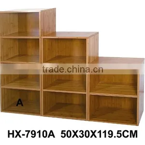 Small Portable Living Room Bookcase Modern Bamboo Book Shelf thumbnail-2