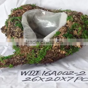 Decorative Moss and Sisal Flower Pot With Handle Material Moss,sisal, Grass,cornhusk thumbnail-1