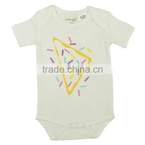 Organic Cotton Comfortable Baby Body Suits and Short Sleeve Newborn Baby Body Suits With New Style Chest Printed Baby Body Suit thumbnail-1