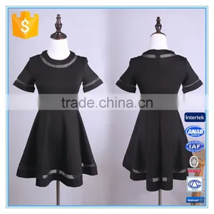 2016New Arrival Ladies Western Dress Designs Skater Short Umbrella Dress With Mesh Insert thumbnail-1