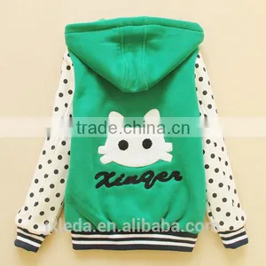 Girls Fashion Design Printed Thicken Zipper Sweatshirts thumbnail-5