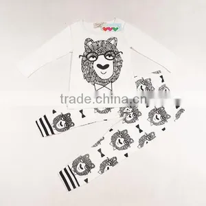 New 2 Piece Baby Clothes Set Girl Pants Blouse Infant Clothing Newborn Baby Clothing Sets Boy Cotton Little Monster thumbnail-2