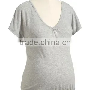 Deep V-Neck Tees Maternity Dress thumbnail-1