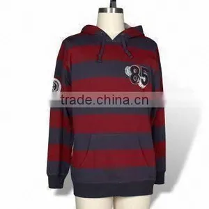 Men's Yarn Dyed Stripes Fleecy Pullover, Available in Various Colors thumbnail-1