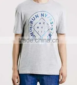 Blue Slim Foil Print T-Shirt thumbnail-1