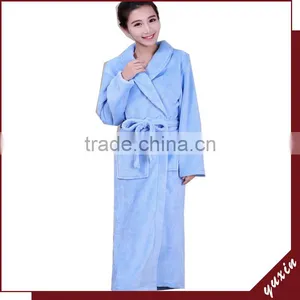 Bathrobe 100% Cotton Fleece Robe Towel Robe Breathable Hotel BathRobe RS008 thumbnail-1