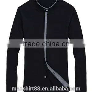 Latest New Design Mandarin Collar Cotton Men Shirts thumbnail-2