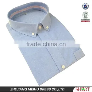 2016 Custom Men Cotton Button Down Collar Oxford Shirt , Short Sleeve Dress Shirt thumbnail-1