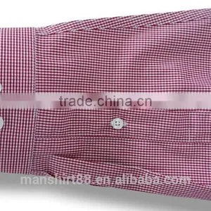 Garment 100% Cotton New Fashion Gingham Men Dress Shirt With Embroidery Men Shirt thumbnail-4