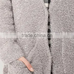Newest Ladies v Neck Long Sweater Cardigan With Pockets thumbnail-4