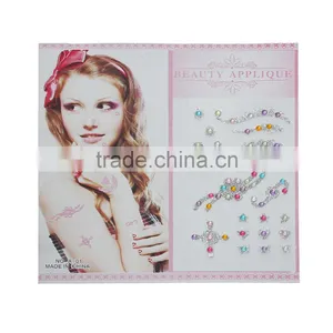 New Arrival Glitter Acrylic Rhinestones Temporary Tattoos Stickers thumbnail-1