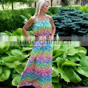 Colorful Mommy and Daughter Matching Maxi Dress Floral Print Dresses thumbnail-5
