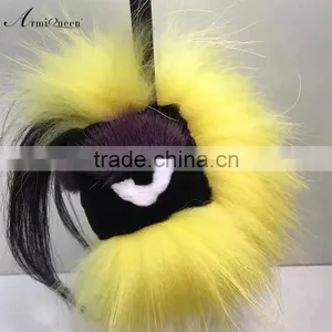 2017 Wholesale Fashion Real Raccoon Fur Monster Key Chains ,bag Accessory in High Quality thumbnail-2